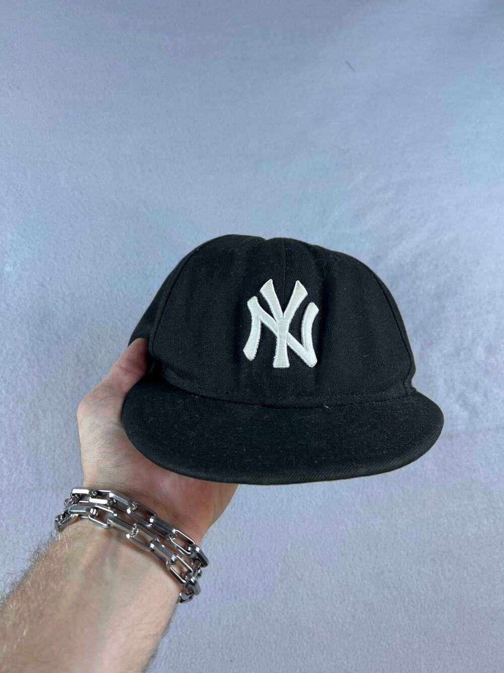 Vintage New York Yankees Hat 7 1/8 Black Grey New Era 59FIFTY MLB Cap